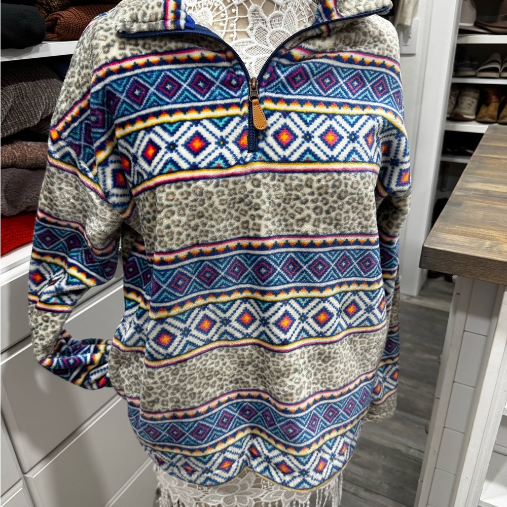 Aztec/Leopard Pullover - Picture 2 of 5